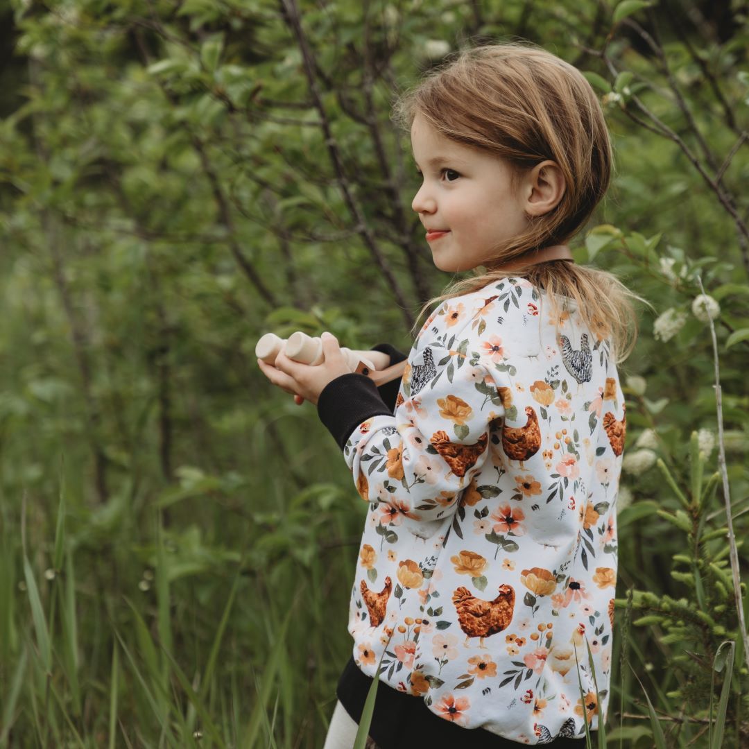Floral Chickens Lounge Sweater
