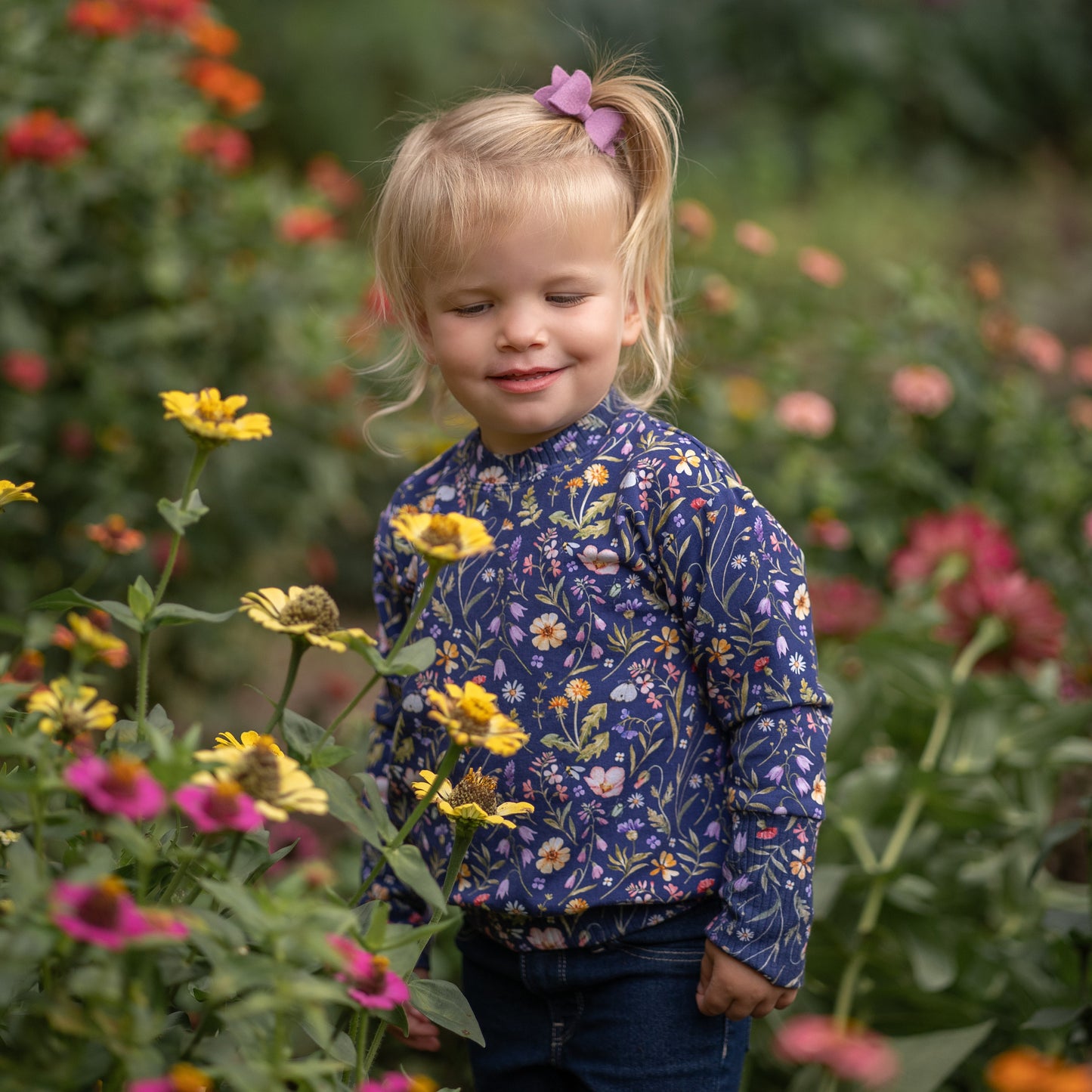 Sunny Meadow on Violet Lounge Sweater