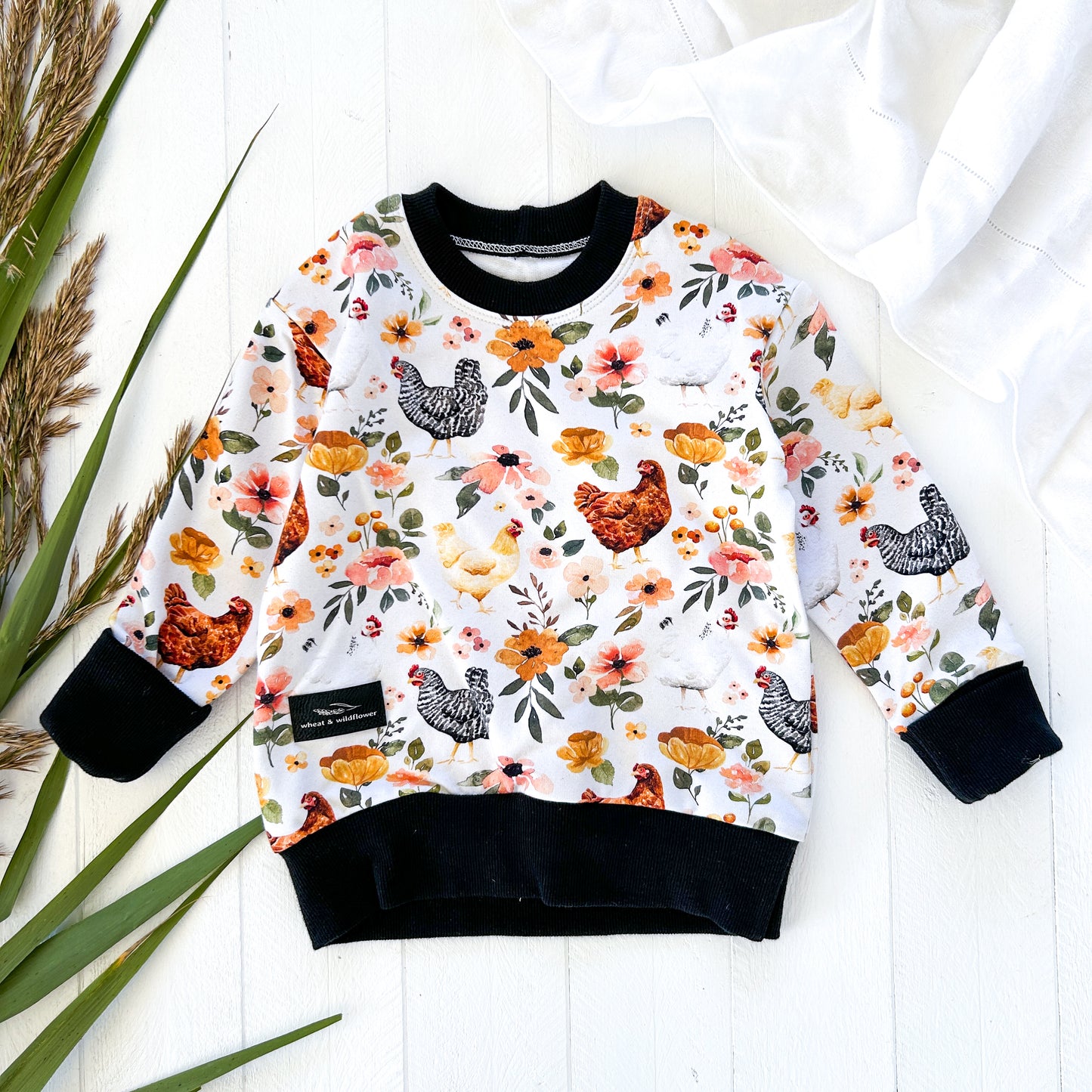 Floral Chickens Lounge Sweater