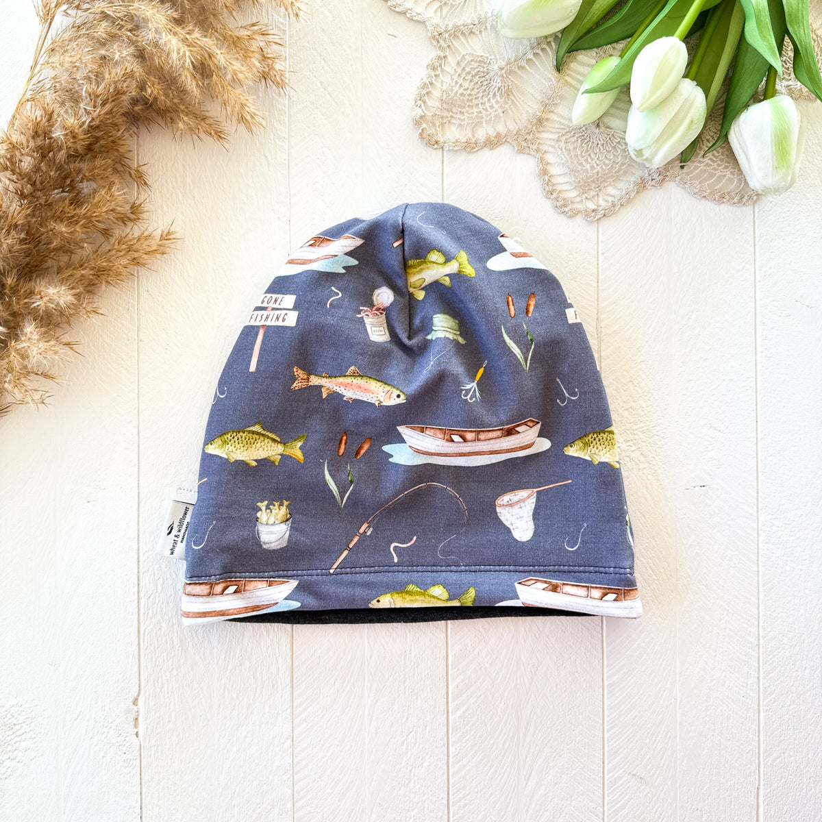 Gone Fishing Lined Beanie
