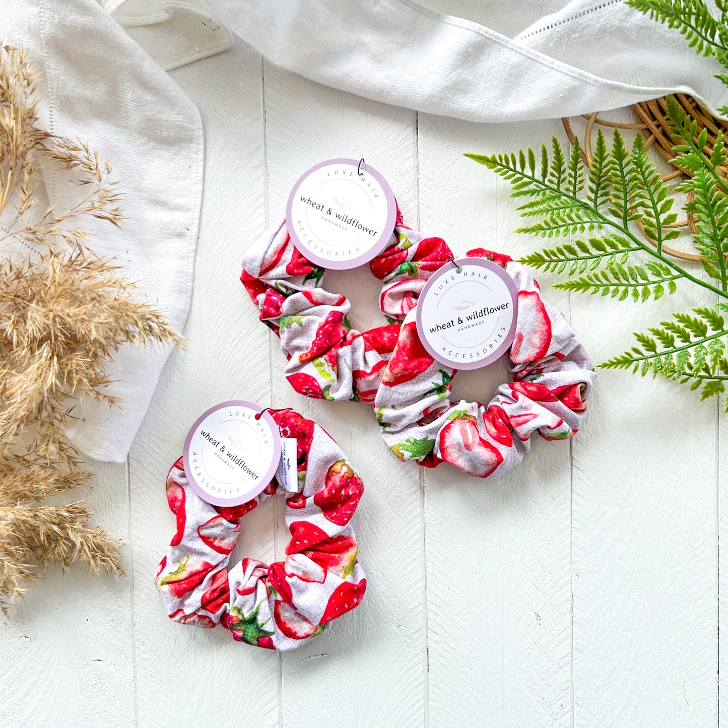 Luxe Scrunchies - Strawberries
