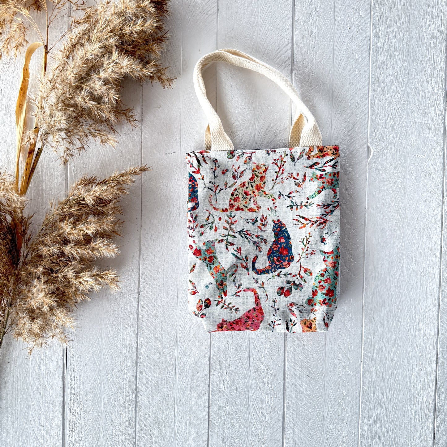 Mini Adventure Tote - Floral Cats