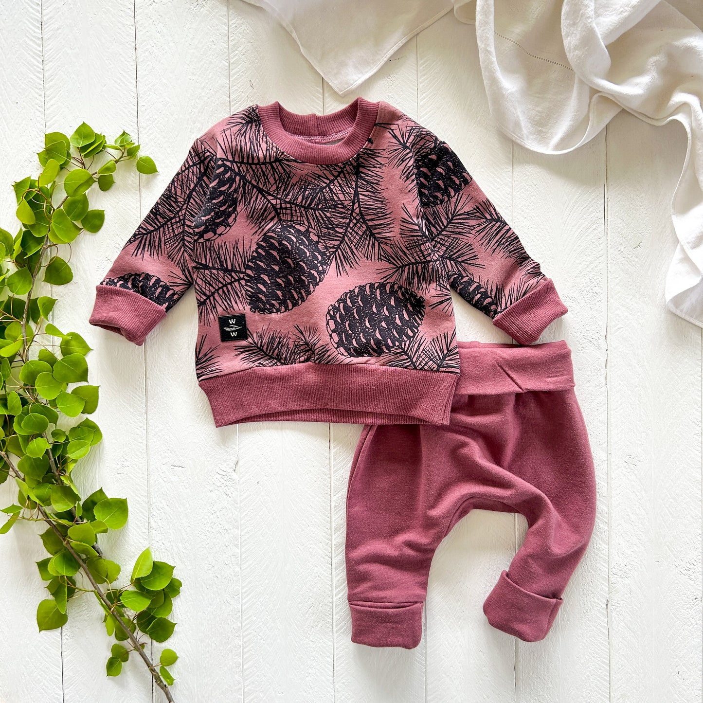 Cedar on Rose Baby Set