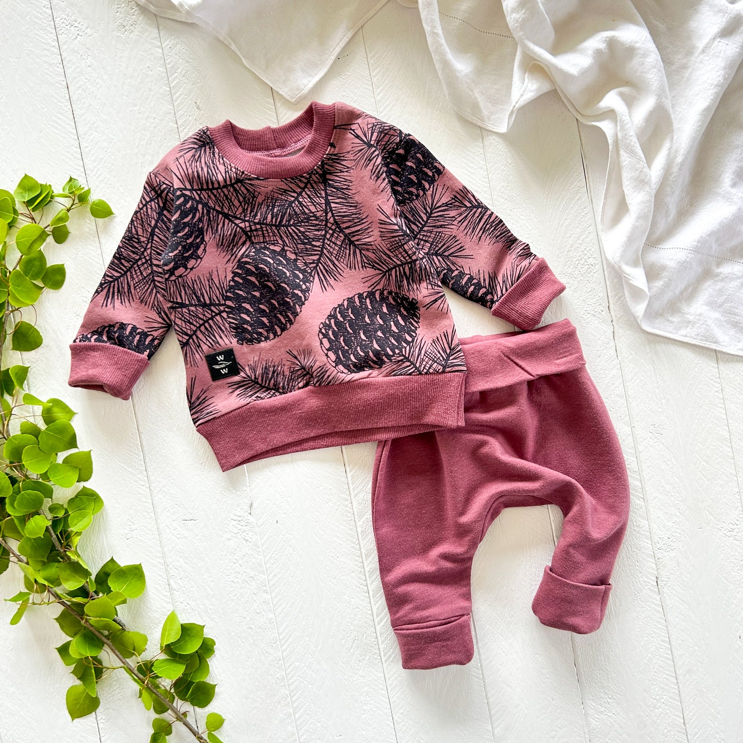 Cedar on Rose Baby Set