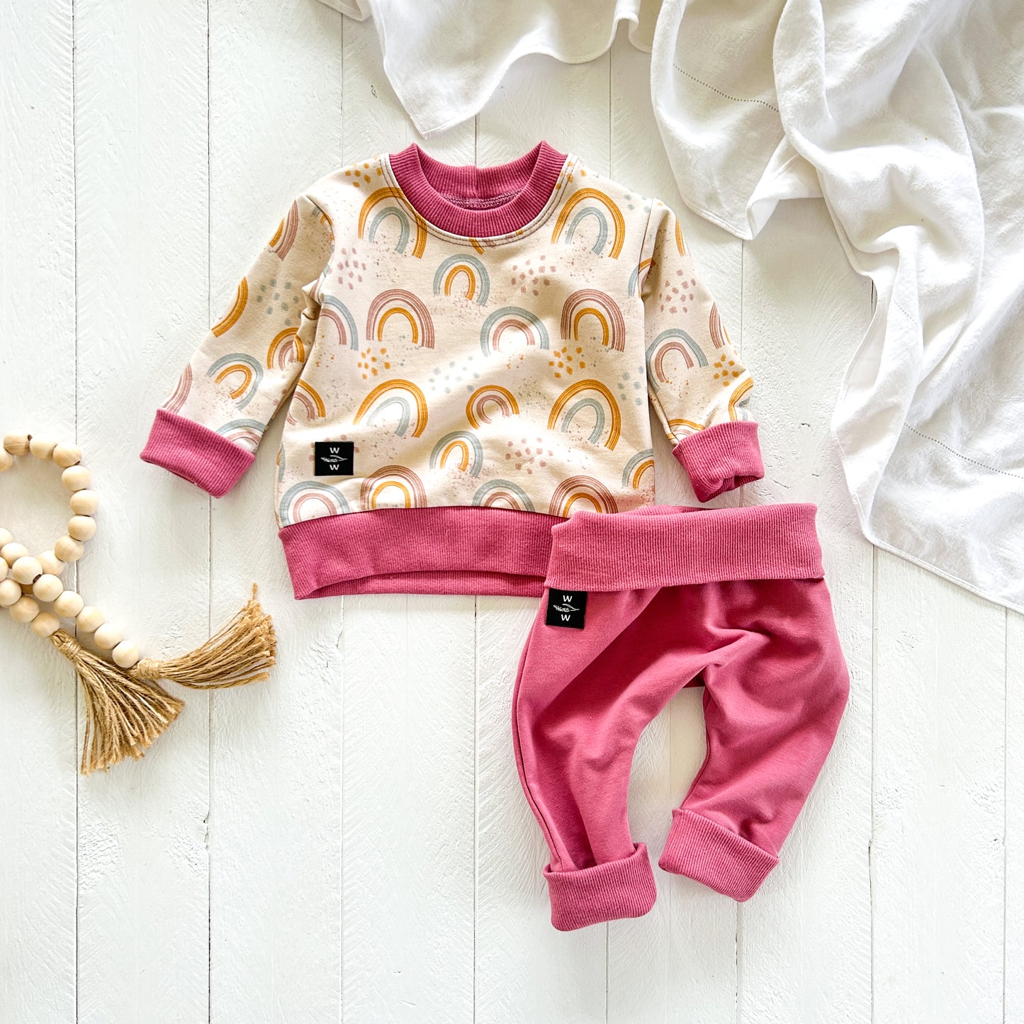 Pink Rainbows Baby Set