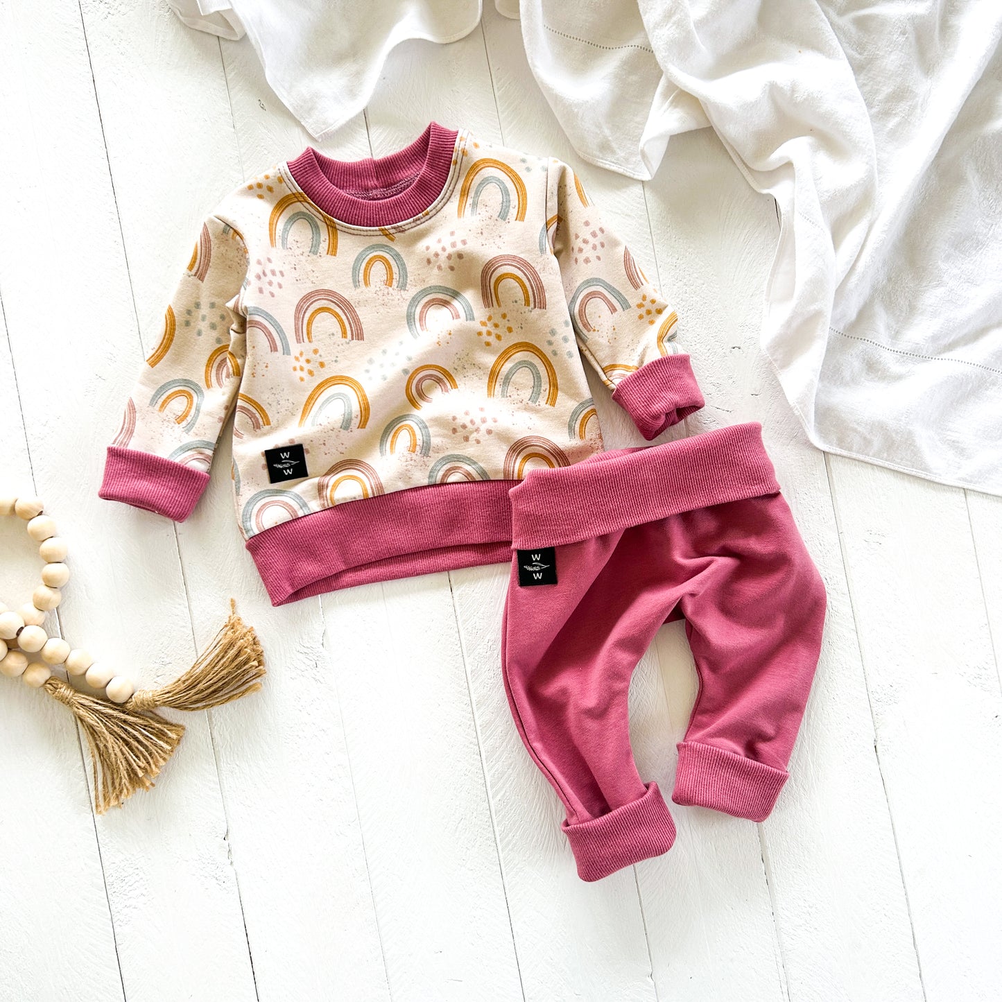 Pink Rainbows Baby Set