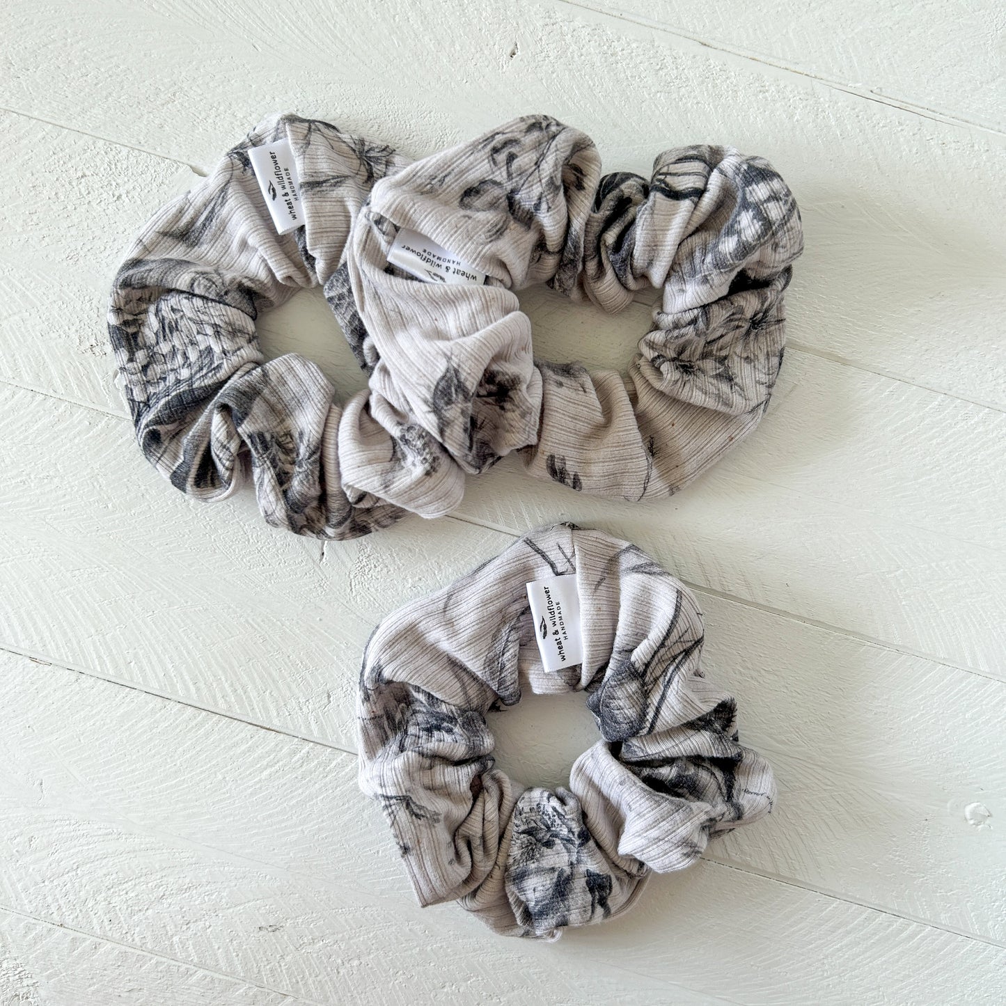 Luxe Scrunchies - Monochrome Botanicals