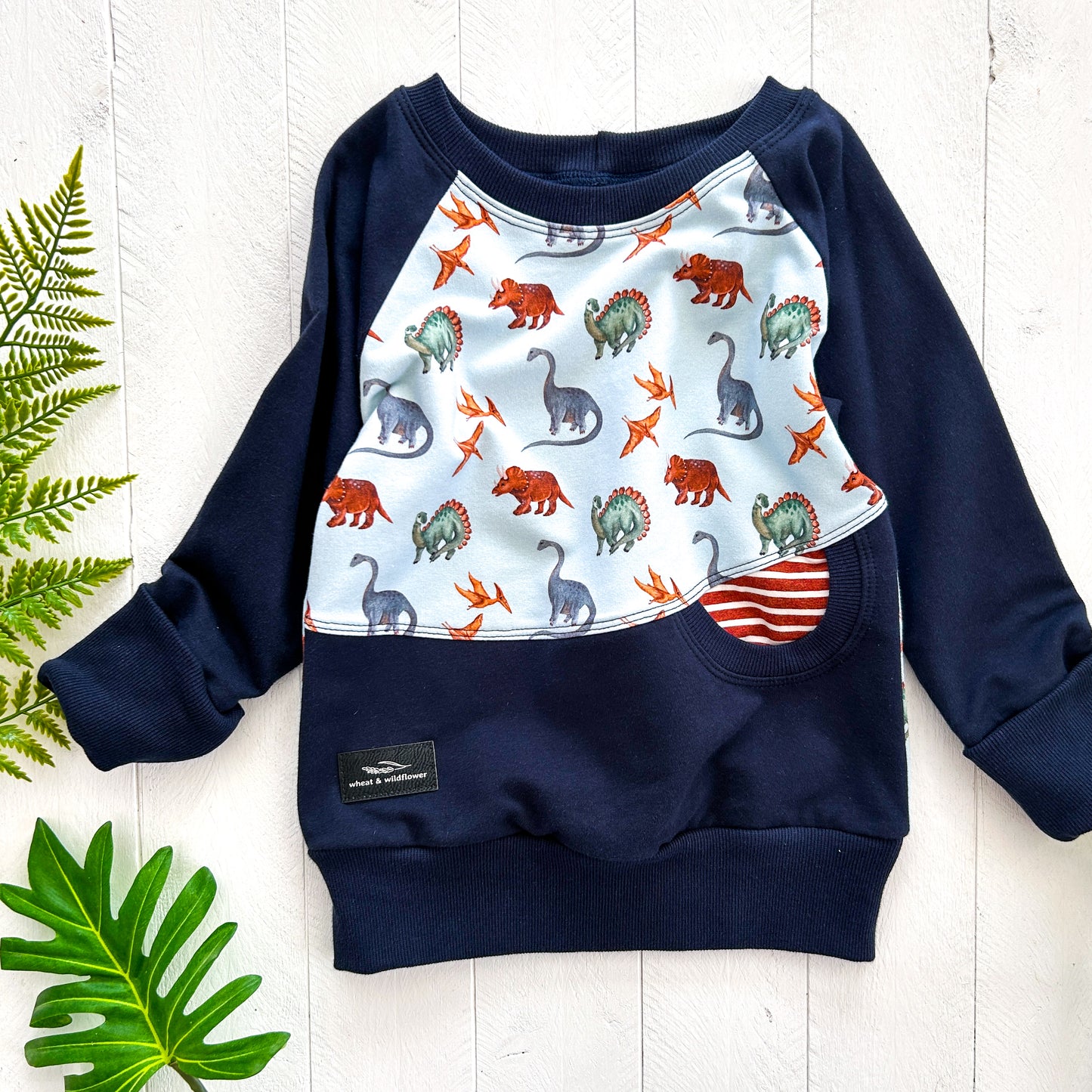 Fall Dinosaurs Pocket Pullover