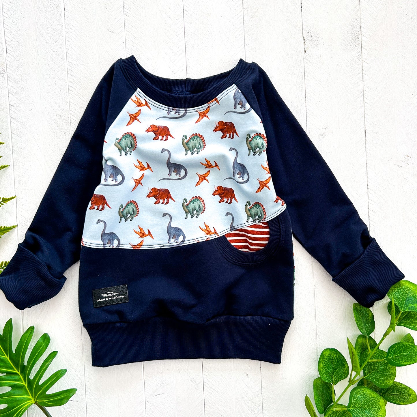 Fall Dinosaurs Pocket Pullover