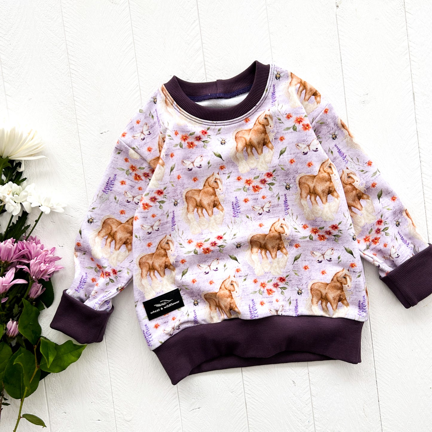 Lavender Ponies Lounge Sweater