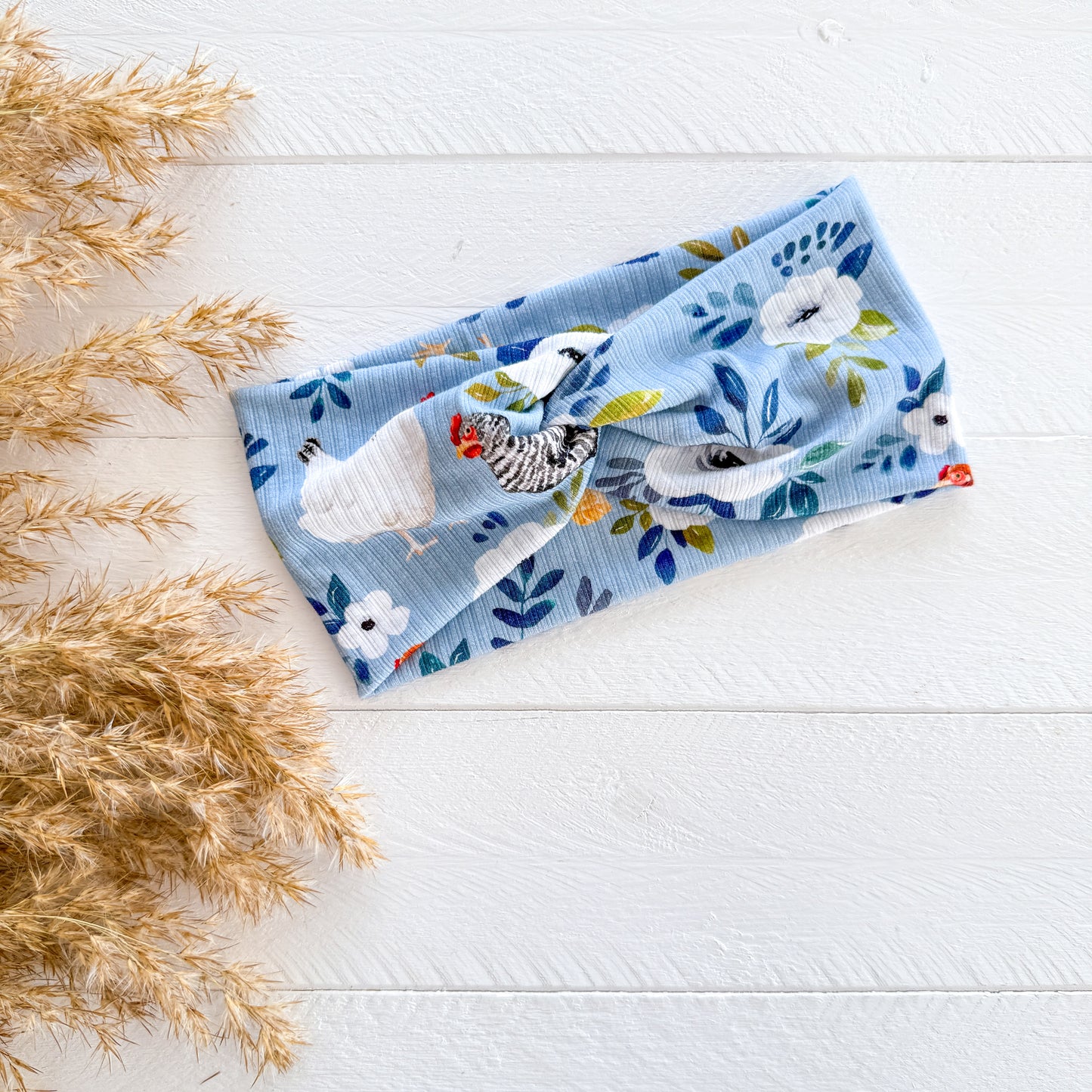 Luxe Headband - Blue Chickens