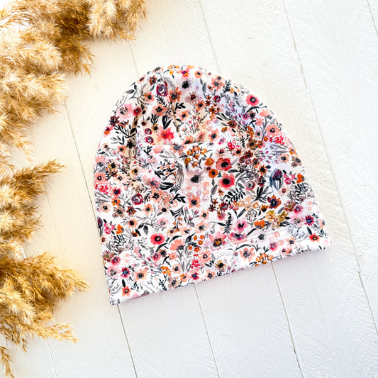 Mini Earthy Floral Beanie