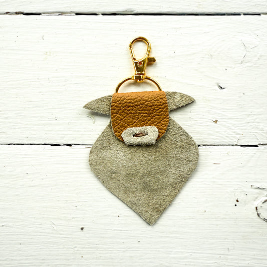 Cow Keychain - Tan