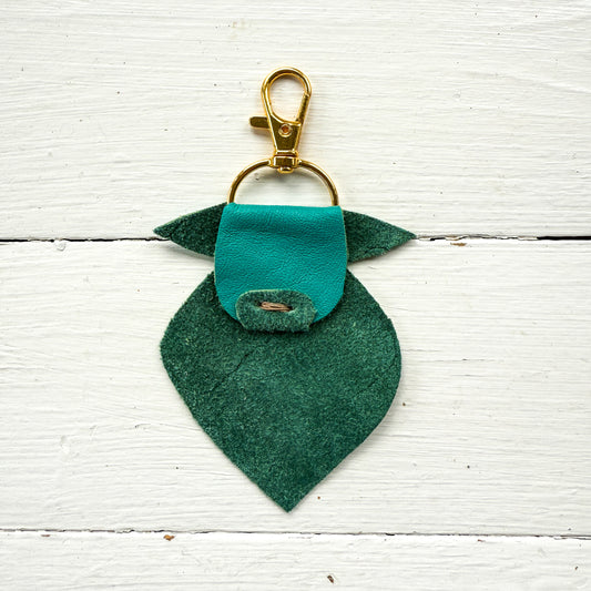 Cow Keychain - Turquoise