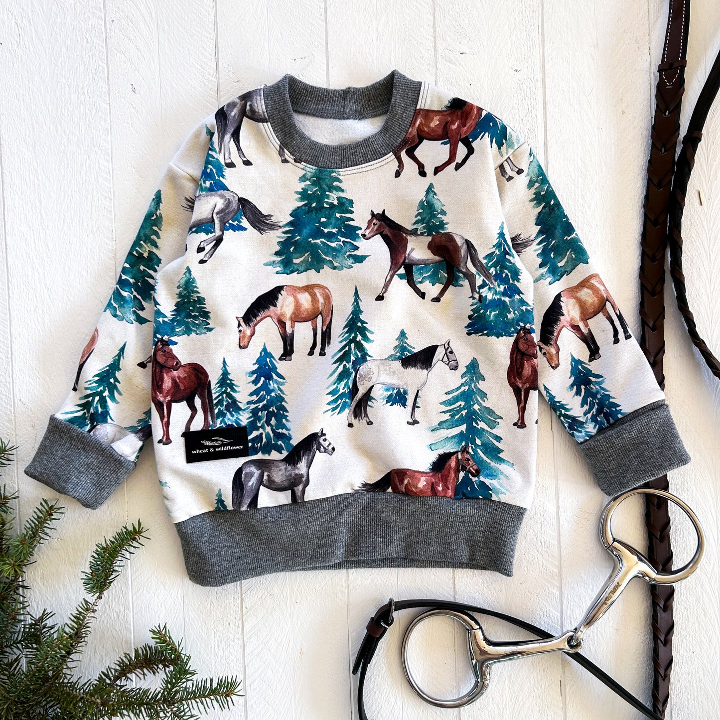 Rustic Horses Lounge Sweater