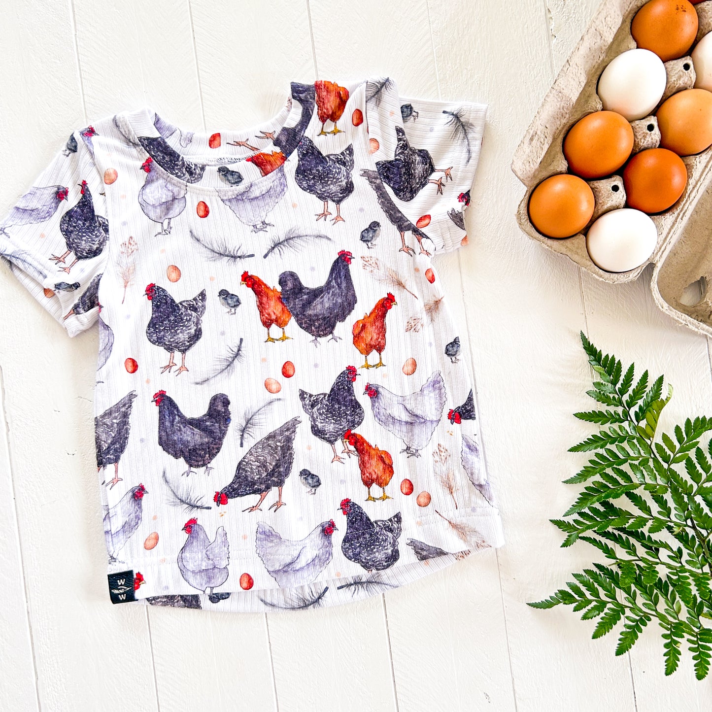 Grow With Me Curved Hem Tee - Chicken Math