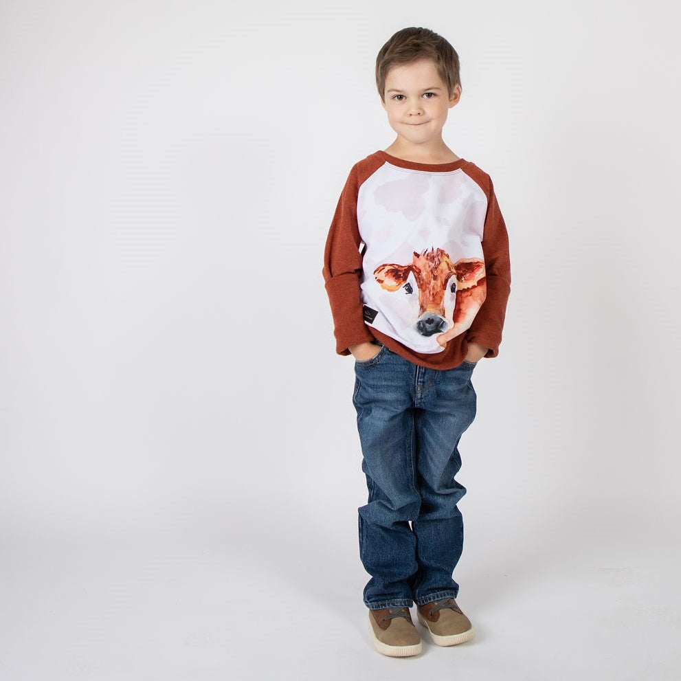 Jersey Cow Pullover - Rust