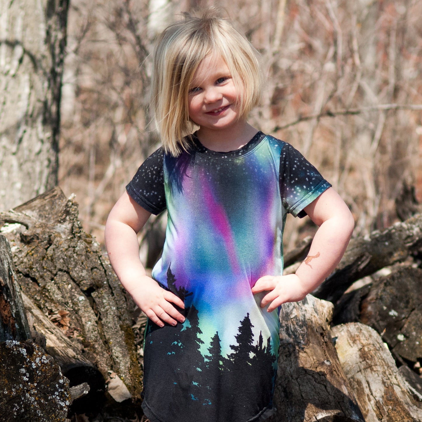 Grow With Me Chamomile Tee Dress - Aurora