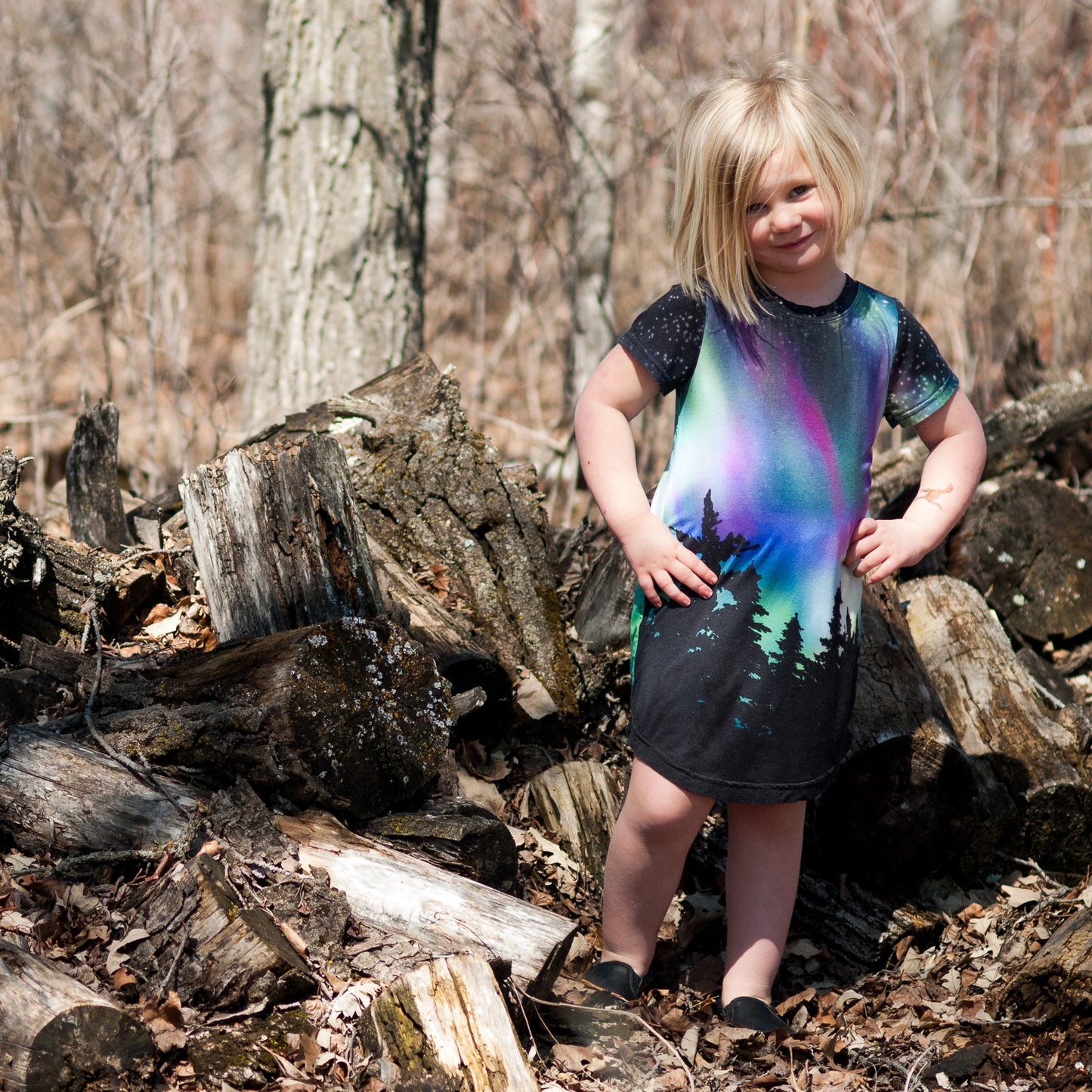 Grow With Me Chamomile Tee Dress - Aurora