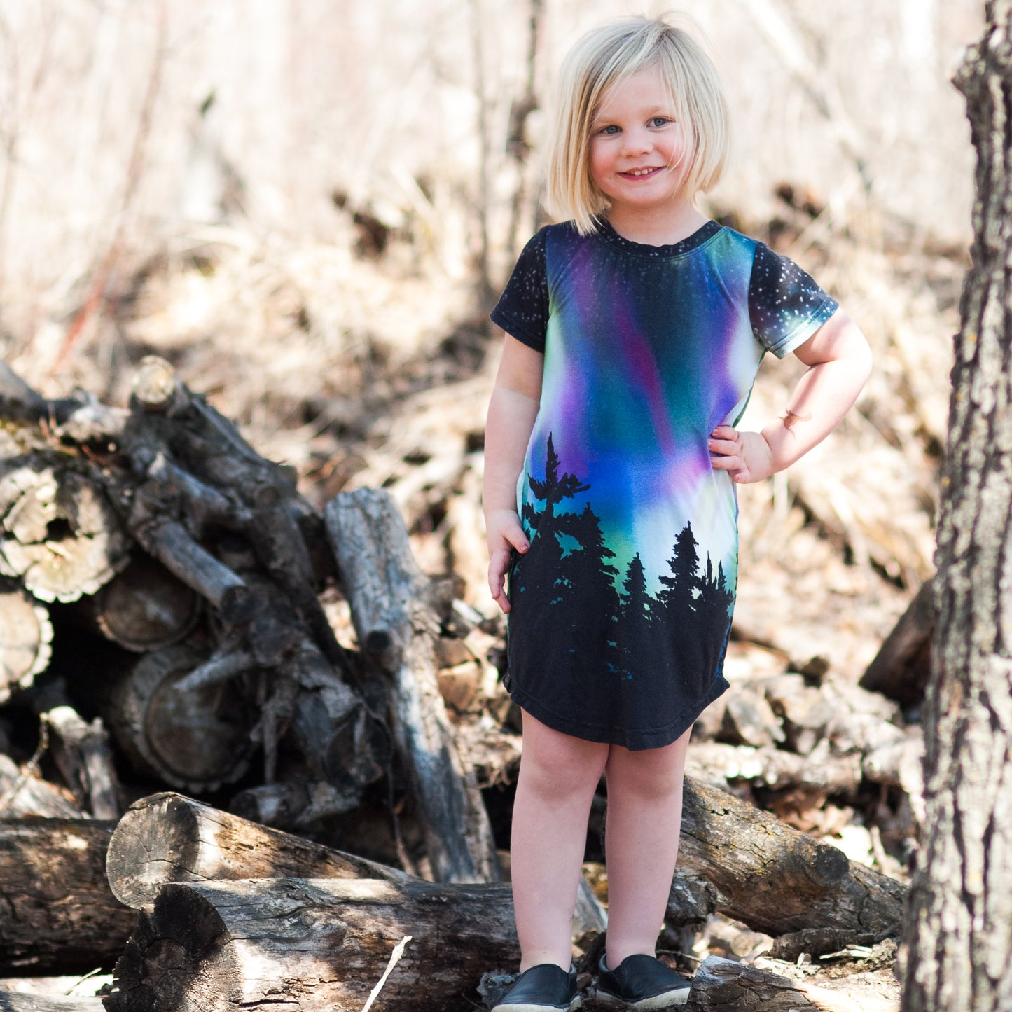Grow With Me Chamomile Tee Dress - Aurora