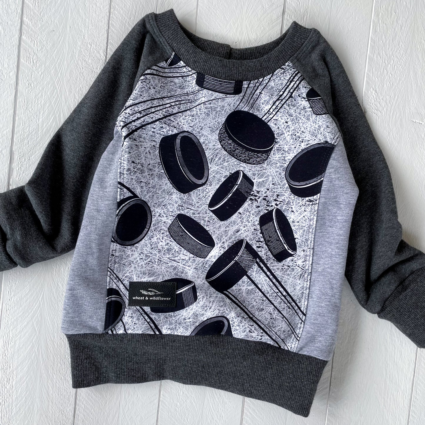 Pucks on Ice Pullover - Charcoal