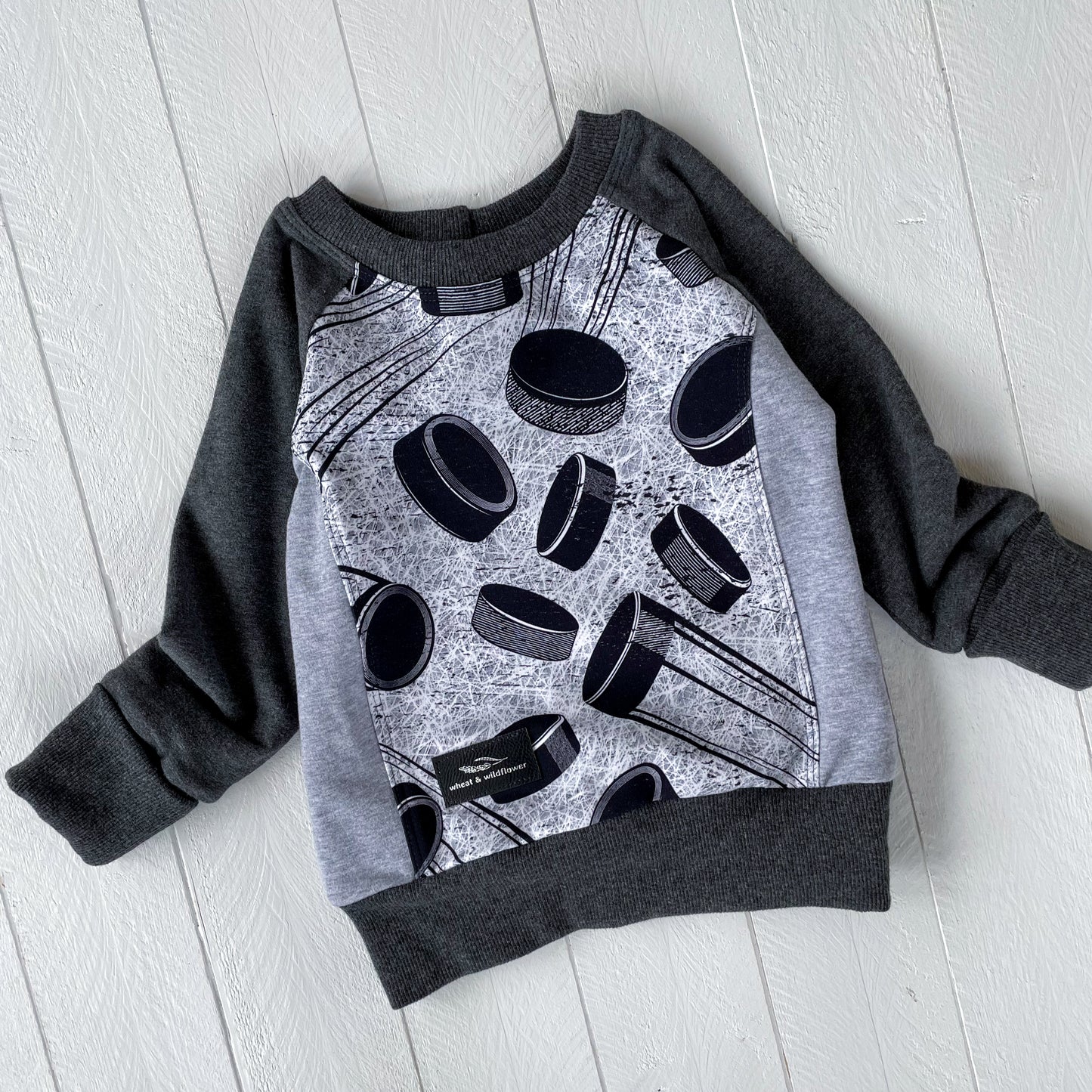 Pucks on Ice Pullover - Charcoal
