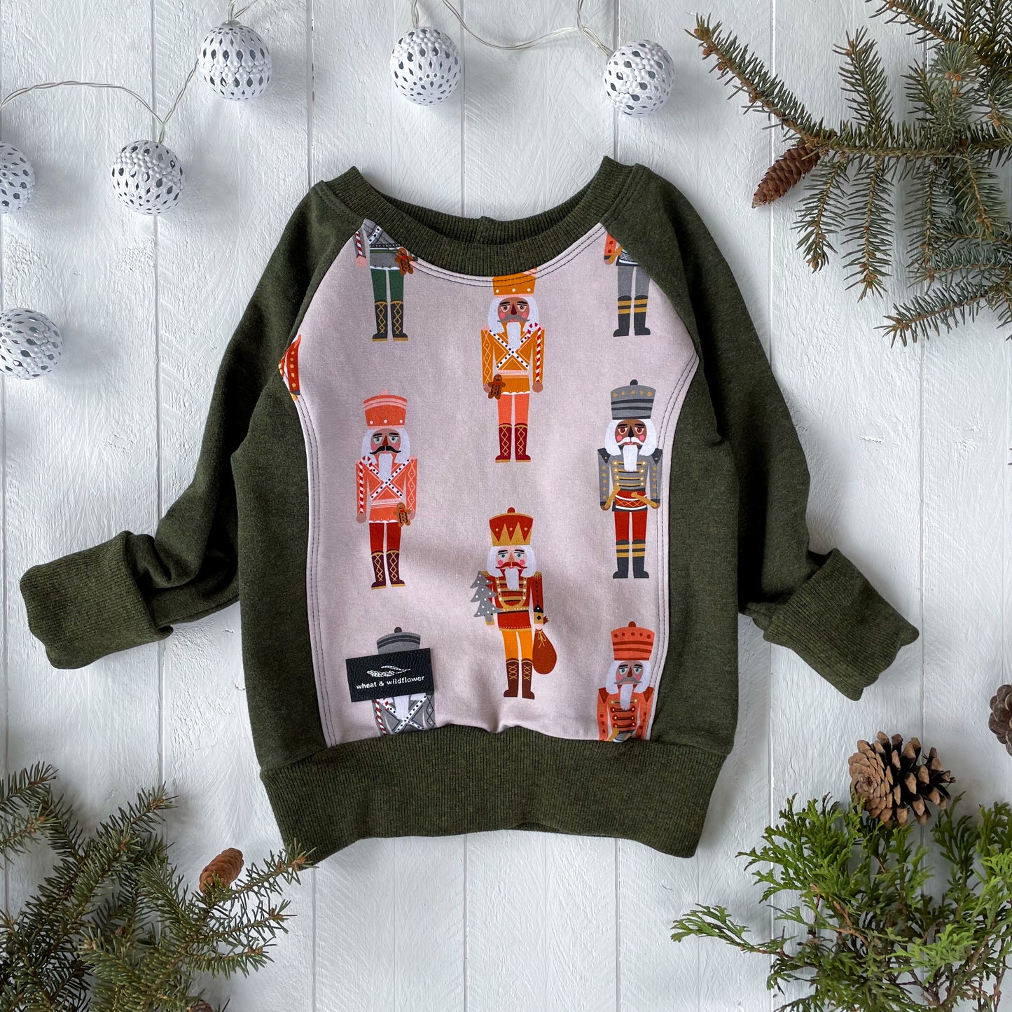 Holiday Nutcrackers Pullover - Heathered Moss