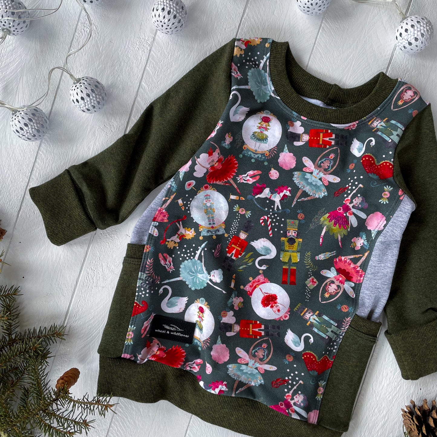 Sugar Plum Fairy Pocket Tunic - Heathered Moss