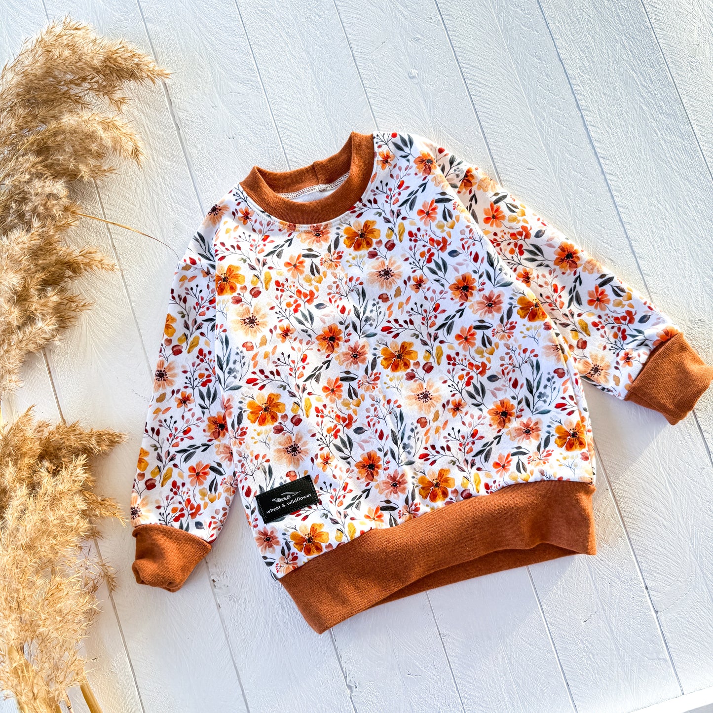 Rust Floral Lounge Sweater