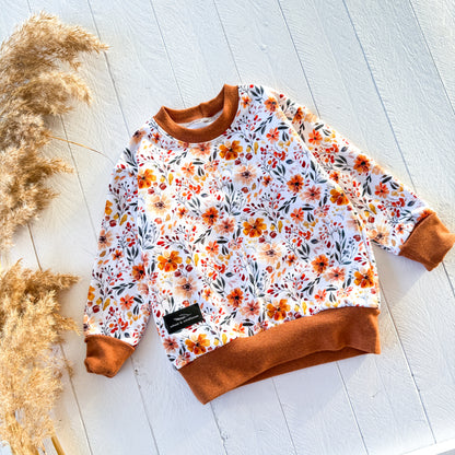 Rust Floral Lounge Sweater