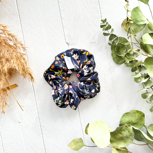 Luxe Scrunchies - Navy Mini Wildflower