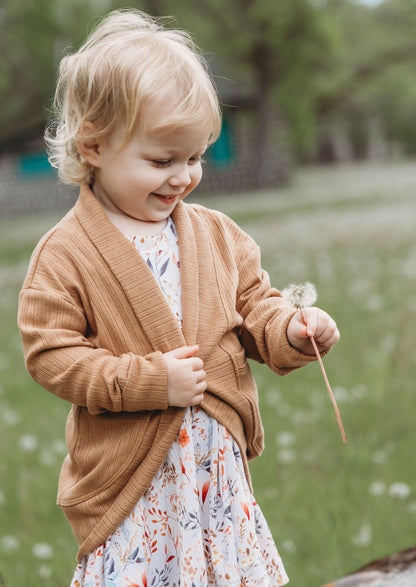 Essential Cardigan - Caramel Pointelle