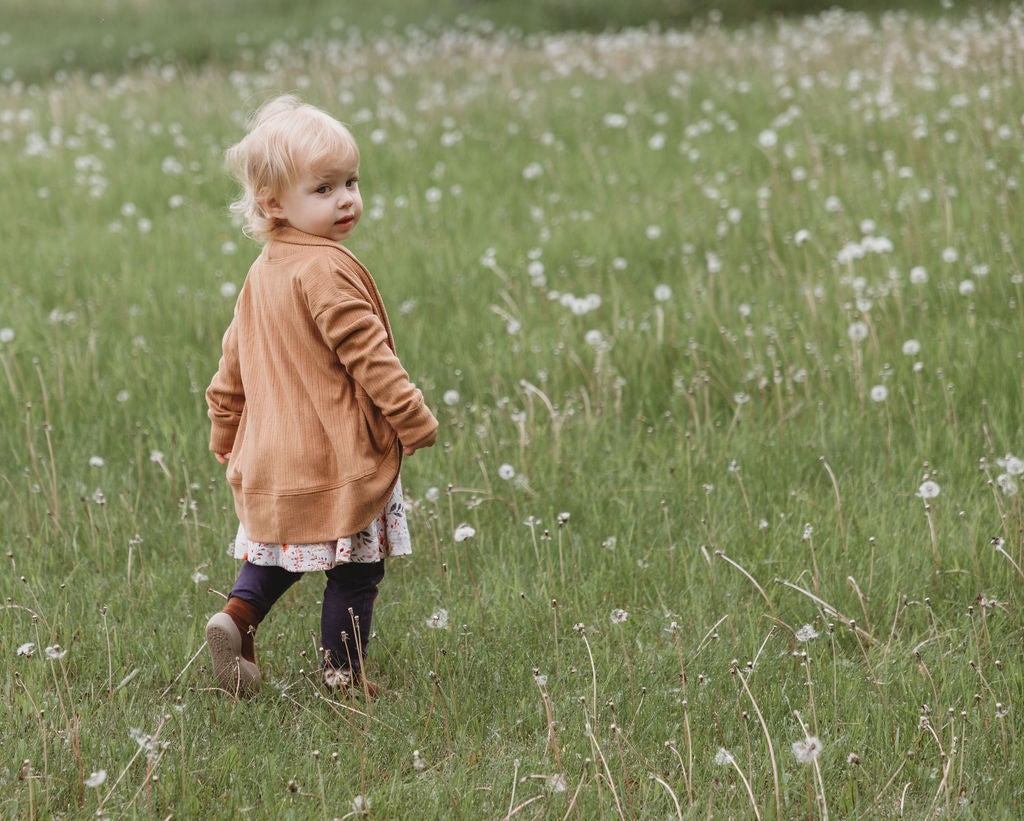 Essential Cardigan - Caramel Pointelle