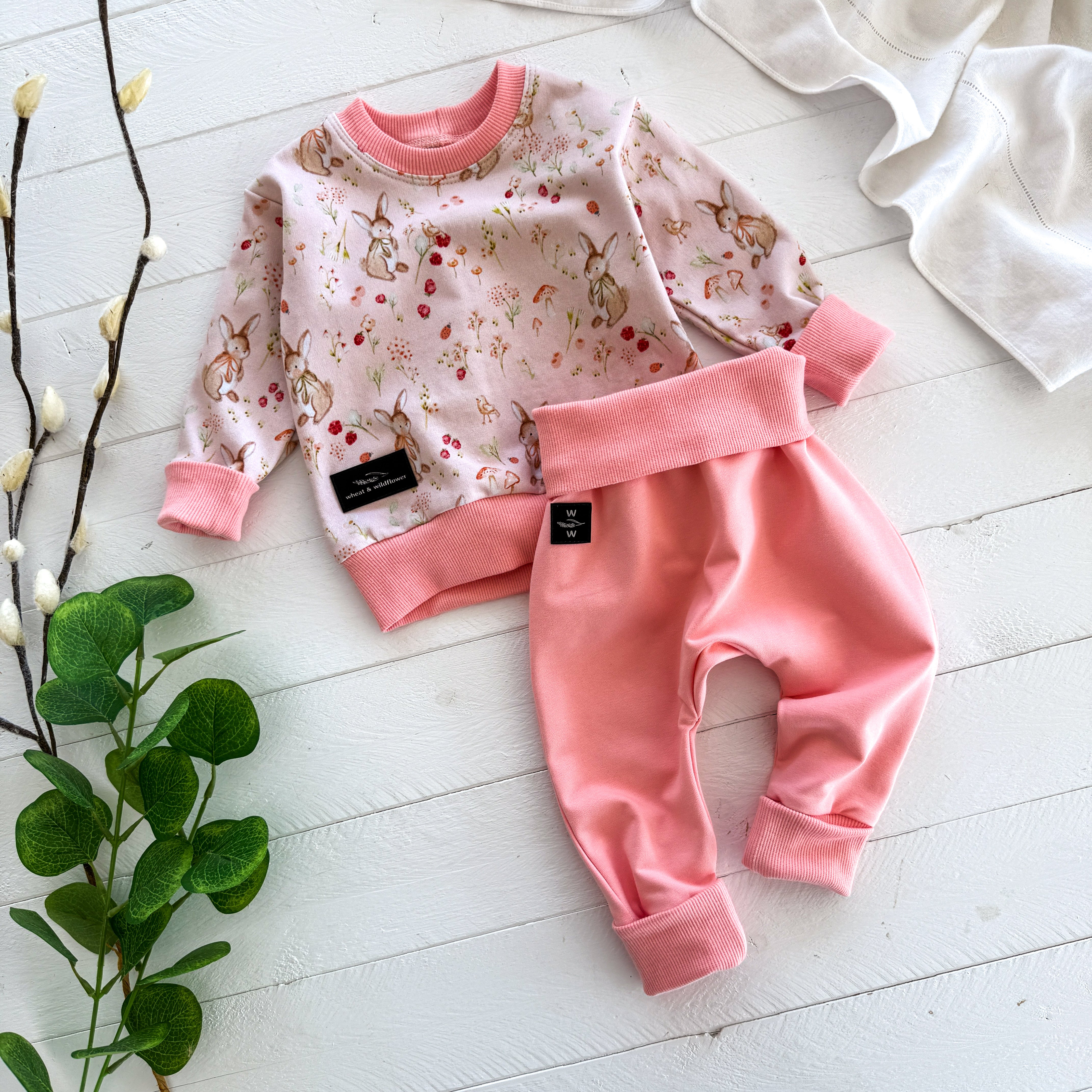 Bunny Rabbits Baby Set – Wheat & Wildflower Handmade