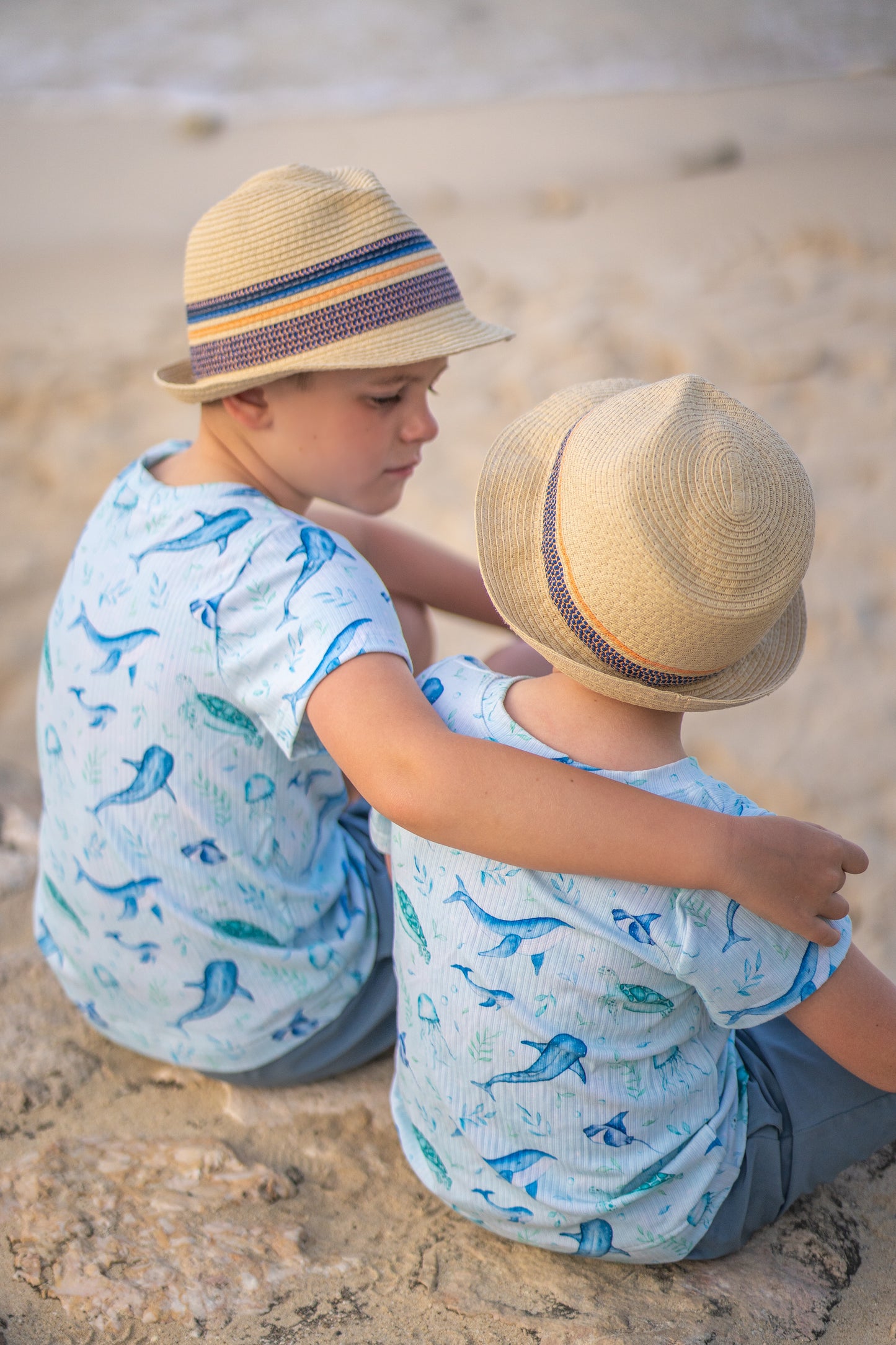 Curved Hem Tee - Sea Life