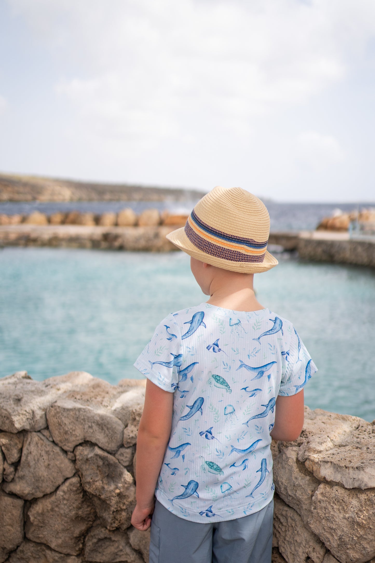 Curved Hem Tee - Sea Life