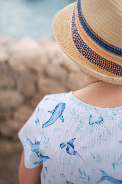 Curved Hem Tee - Sea Life