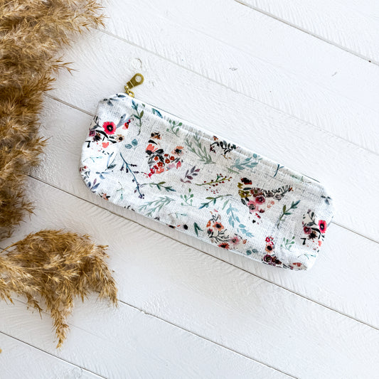 Floral Chickens Zipper Pouch