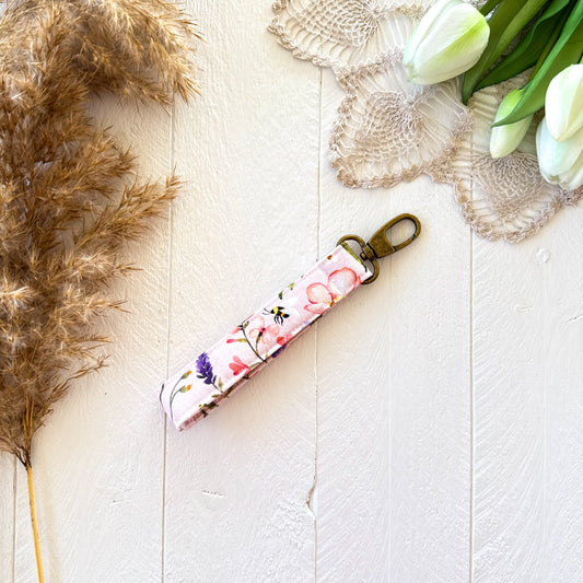 Canvas Wristlet Key Chain - Sunny Meadow