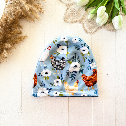 Blue Chickens Lined Beanie