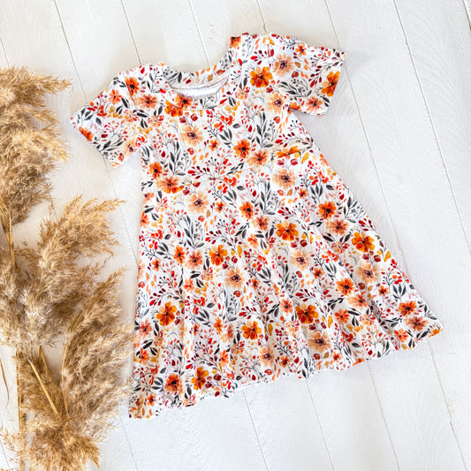 Twirl Dress - Rust Floral