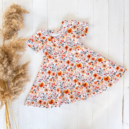 Twirl Dress - Rust Floral