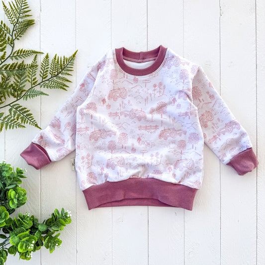 Pink Farm Life Lounge Sweater