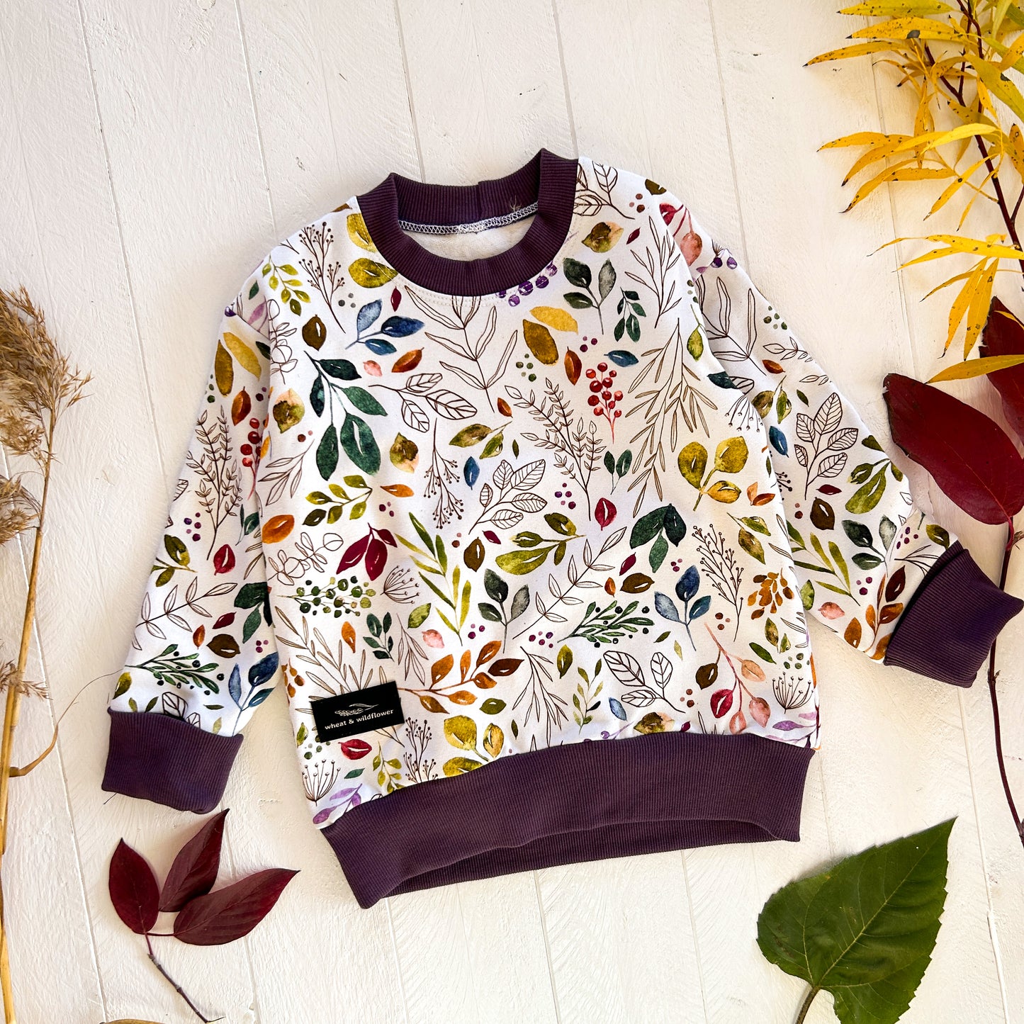 Jewel Sprigs & Leaves Lounge Sweater