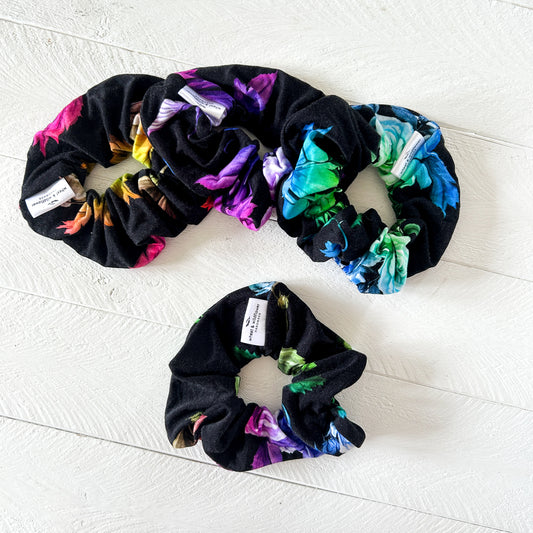 Luxe Scrunchies - Bold Rainbow Floral