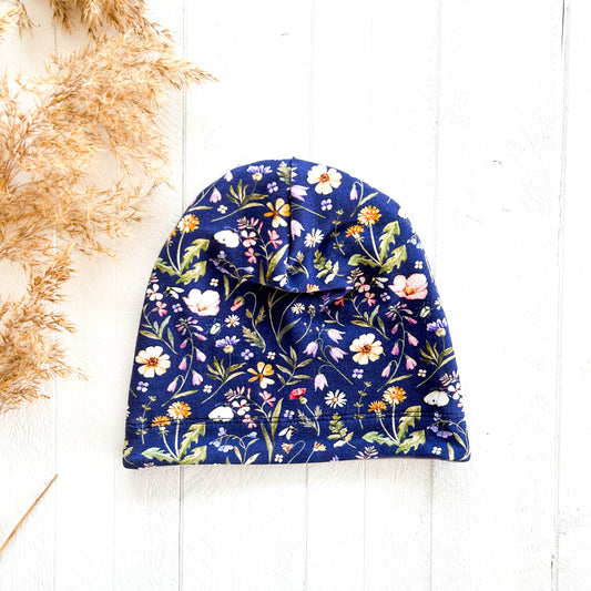 Sunny Meadow on Violet Lined Beanie