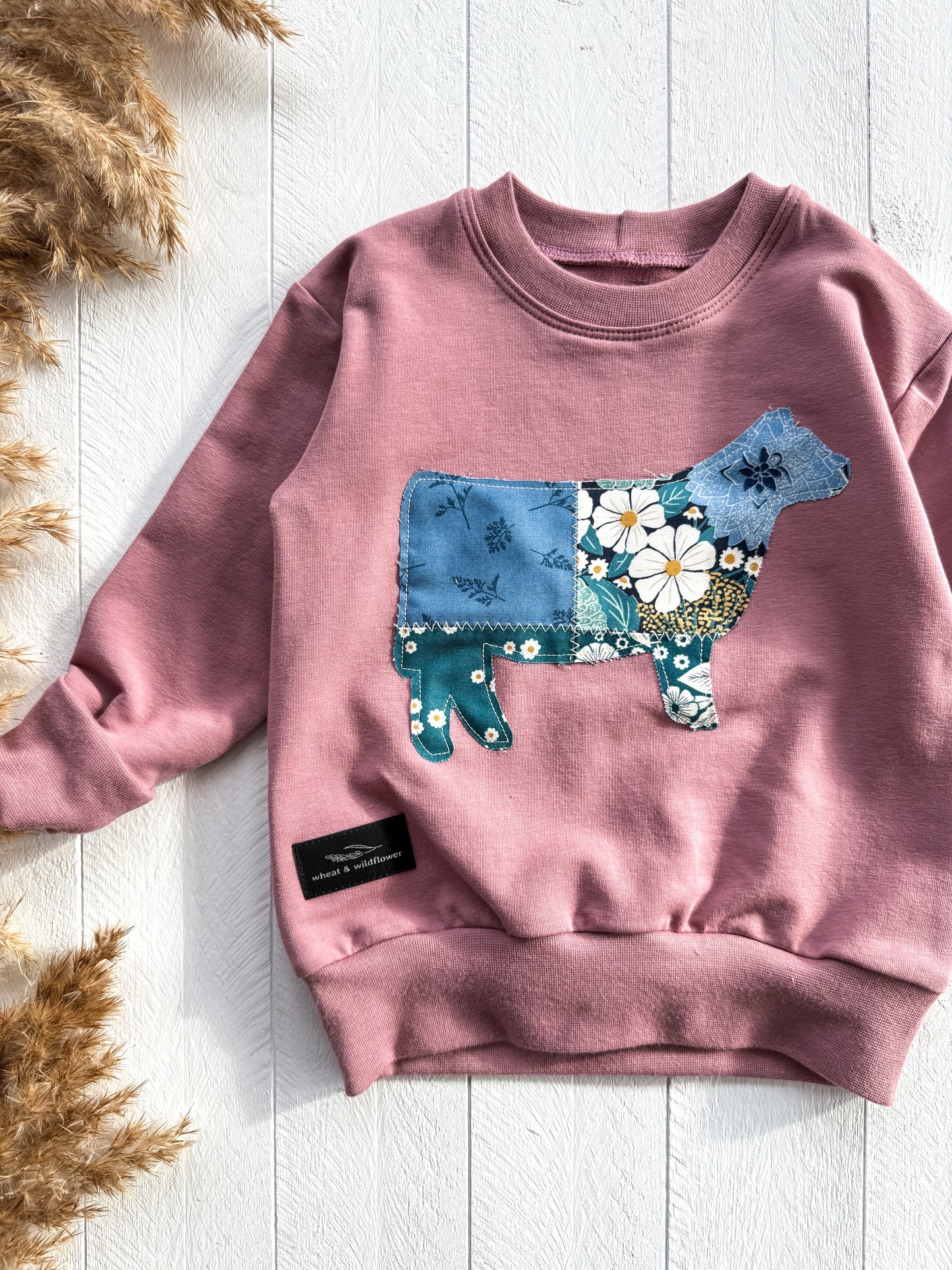 Patchwork Heifer Lounge Sweater - WW x TLC Pasture Pieces