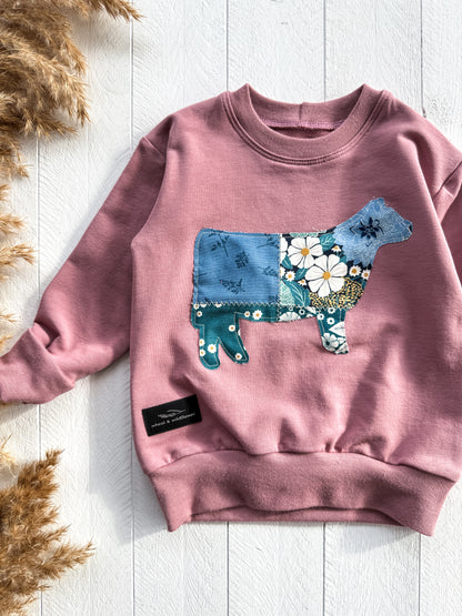 Patchwork Heifer Lounge Sweater - WW x TLC Pasture Pieces