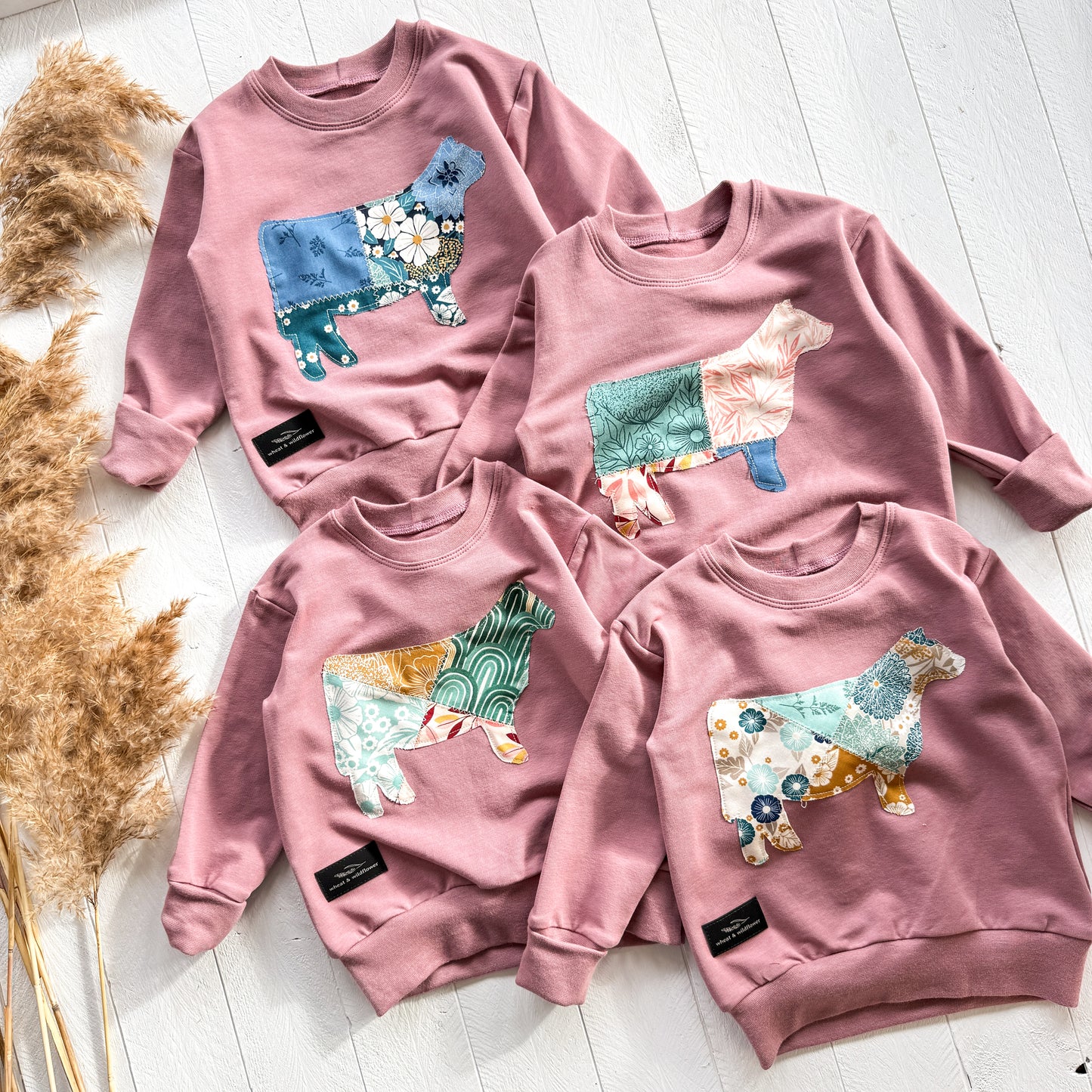 Patchwork Heifer Lounge Sweater - WW x TLC Pasture Pieces