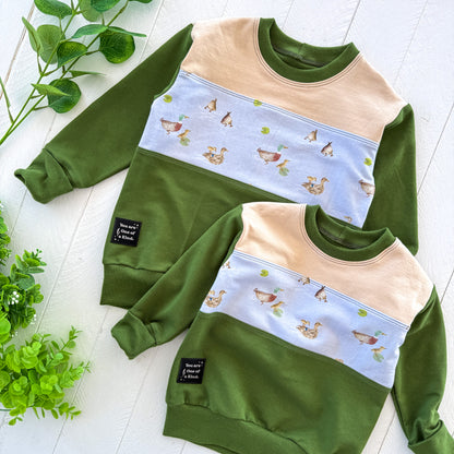 Mallard Ducks Triple Play OOAK Lounge Sweater